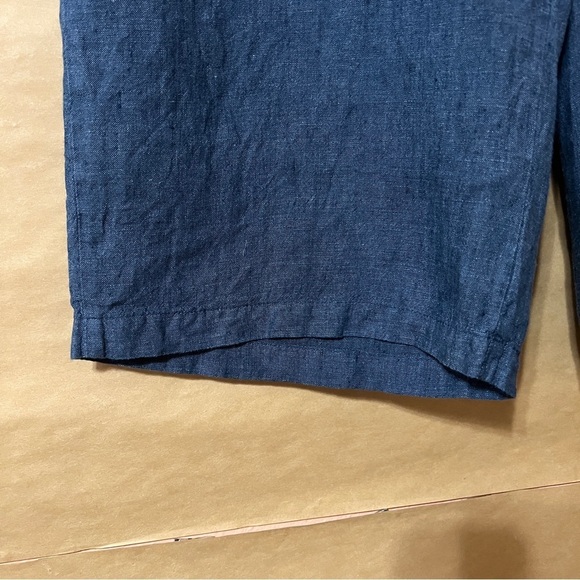 Flax | Linen Kate Pants Crop High Rise Wide Leg Pull-On Flood Lagenlook Size M - Picture 6 of 12